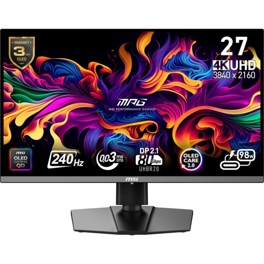 MSI - MPG 272URX QD-OLED pantalla para PC 67,3 cm (26.5") 3840 x 2160 Pixeles 4K Ultra HD Negro
