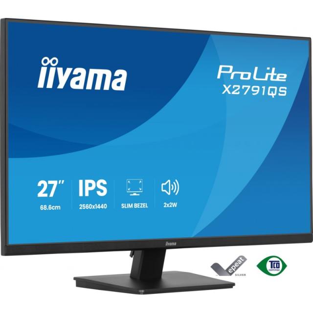 iiyama - ProLite X2791QS-B1 pantalla para PC 68,6 cm (27") 2560 x 1440 Pixeles Quad HD LED Negro