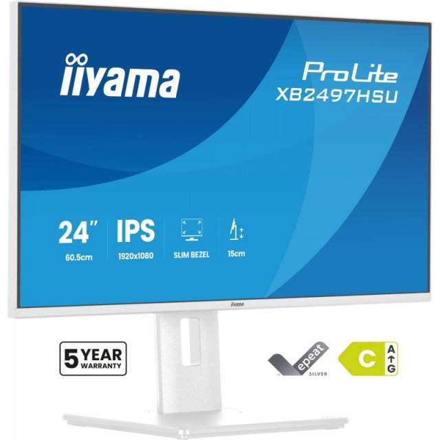 iiyama - ProLite XB2497HSU-W1 pantalla para PC 60,5 cm (23.8") 1920 x 1080 Pixeles Full HD LED Blanco