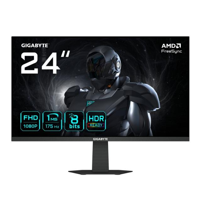 GIGABYTE - GS24F14A Monitor Gaming 24” FHD - 1920 x 1080, 175Hz, 1ms, 400 cd/m², FreeSync, HDR Ready, HDMI 2.0, DisplayPort 1.4
