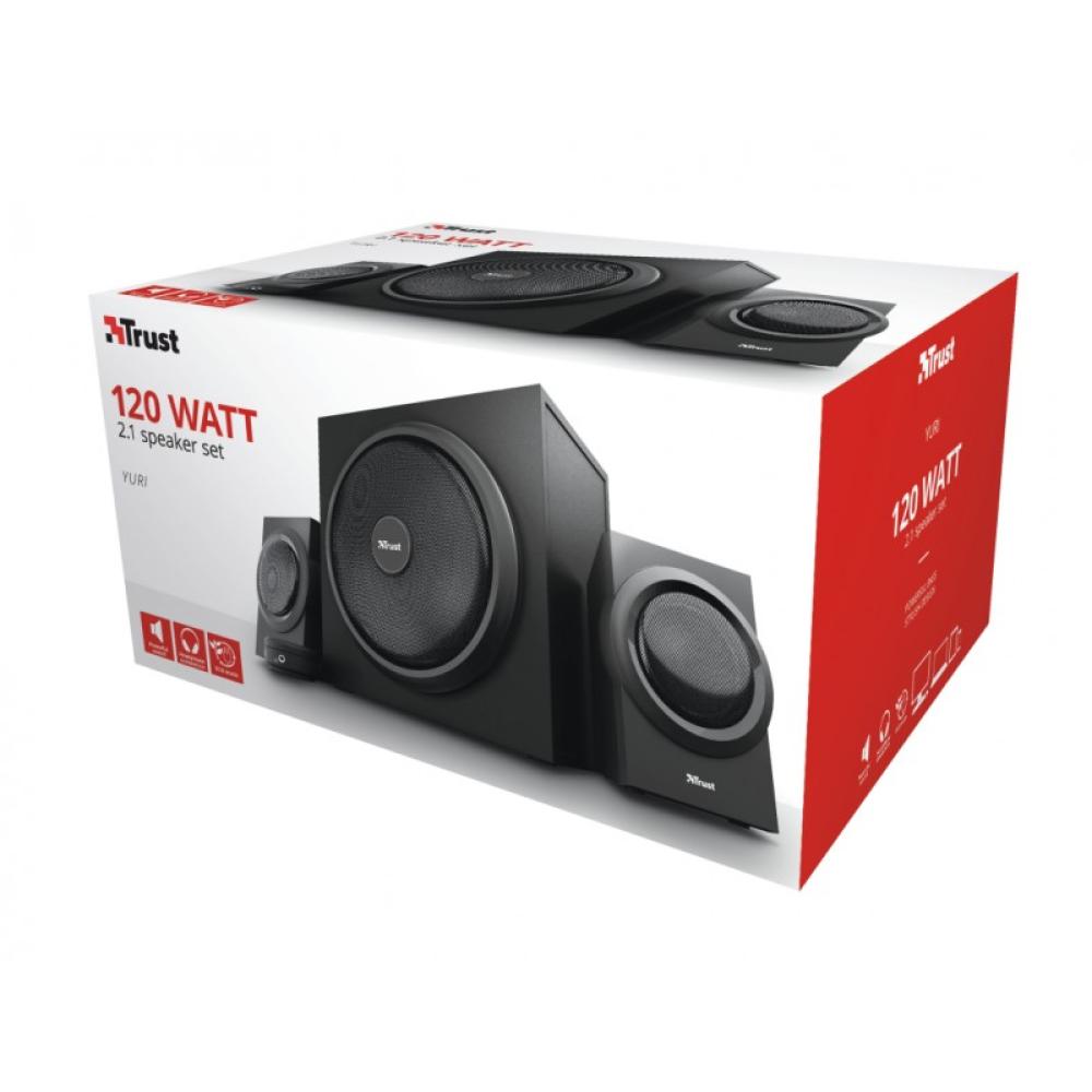Trust - Yuri conjunto de altavoces 60 W Universal Negro 2.1 canales De 1 vía 15 W