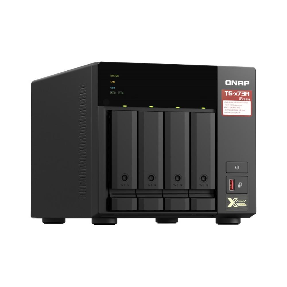 QNAP - TS-473A NAS Torre Ryzen Embedded V1500B 8 GB DDR4 0 TB QNAP Turbo System Negro