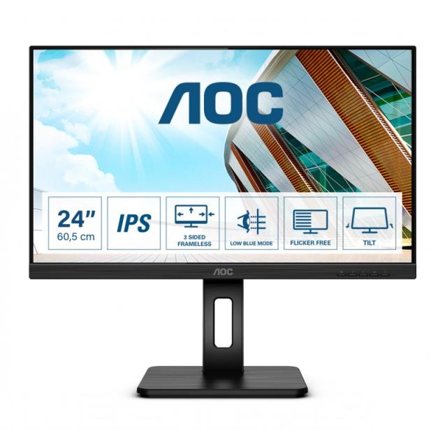 AOC - P2 Q24P2Q pantalla para PC 60,5 cm (23.8") 2560 x 1440 Pixeles Quad HD LED Negro