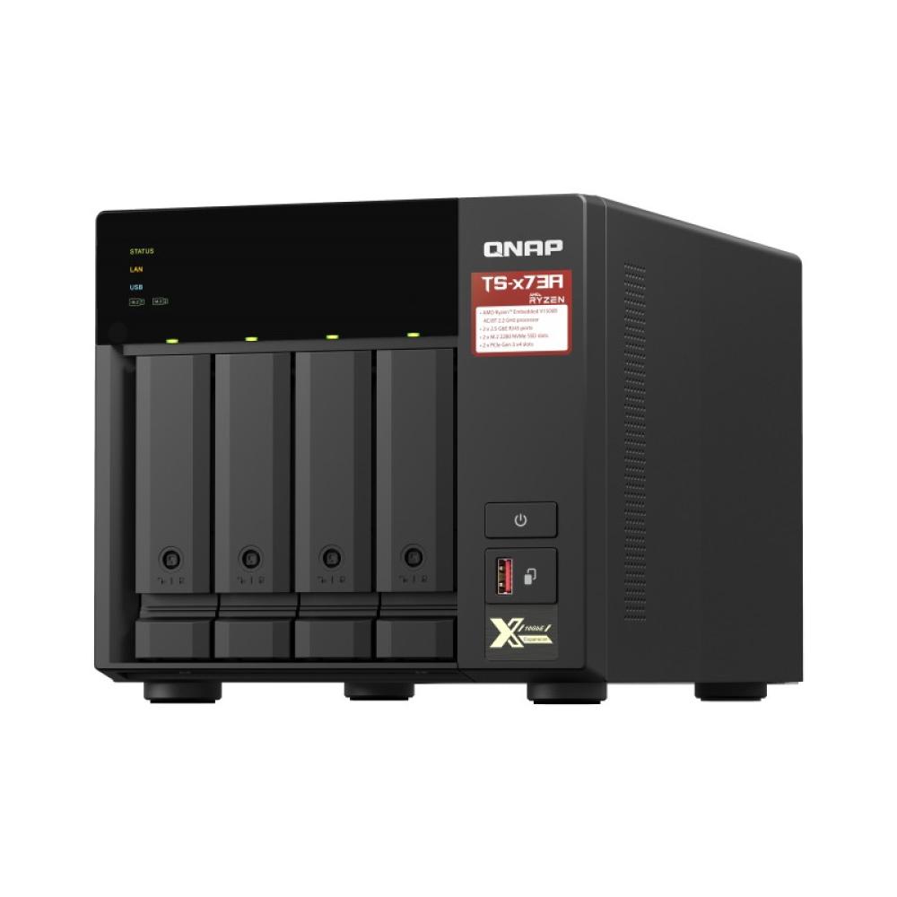 QNAP - TS-473A NAS Torre Ryzen Embedded V1500B 8 GB DDR4 0 TB QNAP Turbo System Negro
