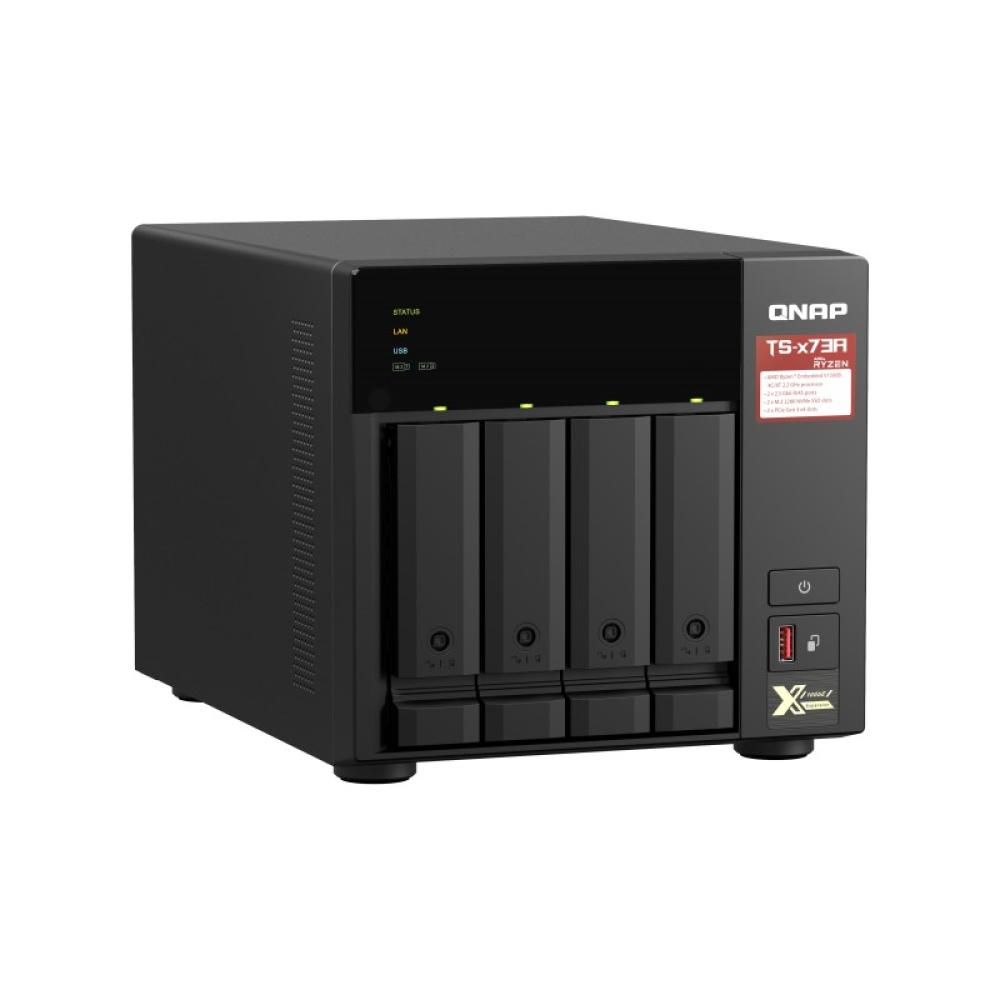 QNAP - TS-473A NAS Torre Ryzen Embedded V1500B 8 GB DDR4 0 TB QNAP Turbo System Negro
