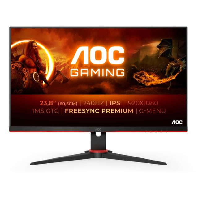 AOC - G2 24G2ZE/BK pantalla para PC 60,5 cm (23.8") 1920 x 1080 Pixeles Full HD LED Negro, Rojo