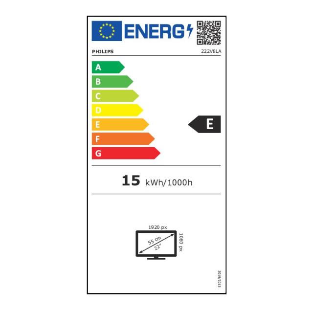 Philips - V Line 222V8LA/00 pantalla para PC 54,6 cm (21.5") 1920 x 1080 Pixeles Full HD LCD Negro