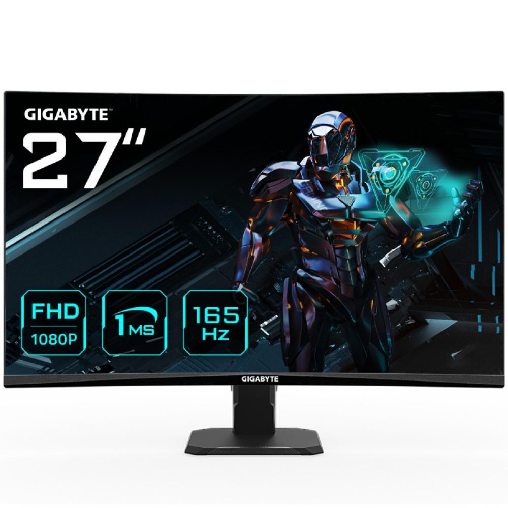 GIGABYTE - GS27F 27" Monitor de Juego FHD - 1920 x 1080, 165Hz, 1ms, 300 cd/m², FreeSync Premium, HDR Ready, HDMI 2.0, Displaypo