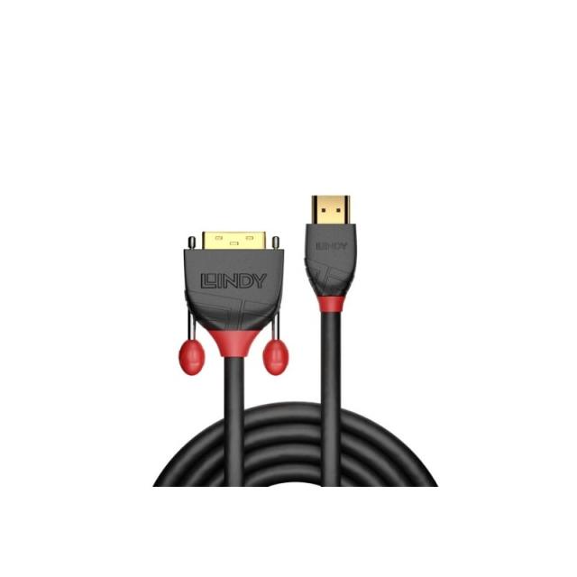 Lindy - 36271 adaptador de cable de vídeo 1 m HDMI tipo A (Estándar) DVI-D Negro