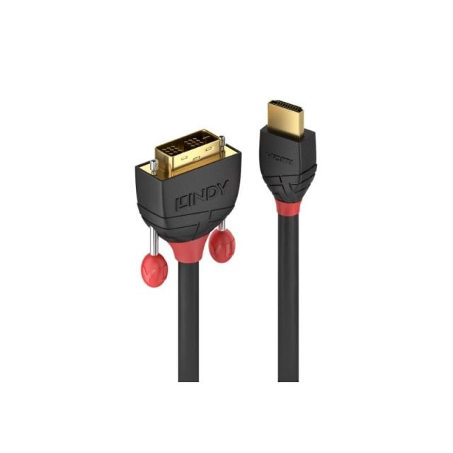 Lindy - 36271 adaptador de cable de vídeo 1 m HDMI tipo A (Estándar) DVI-D Negro