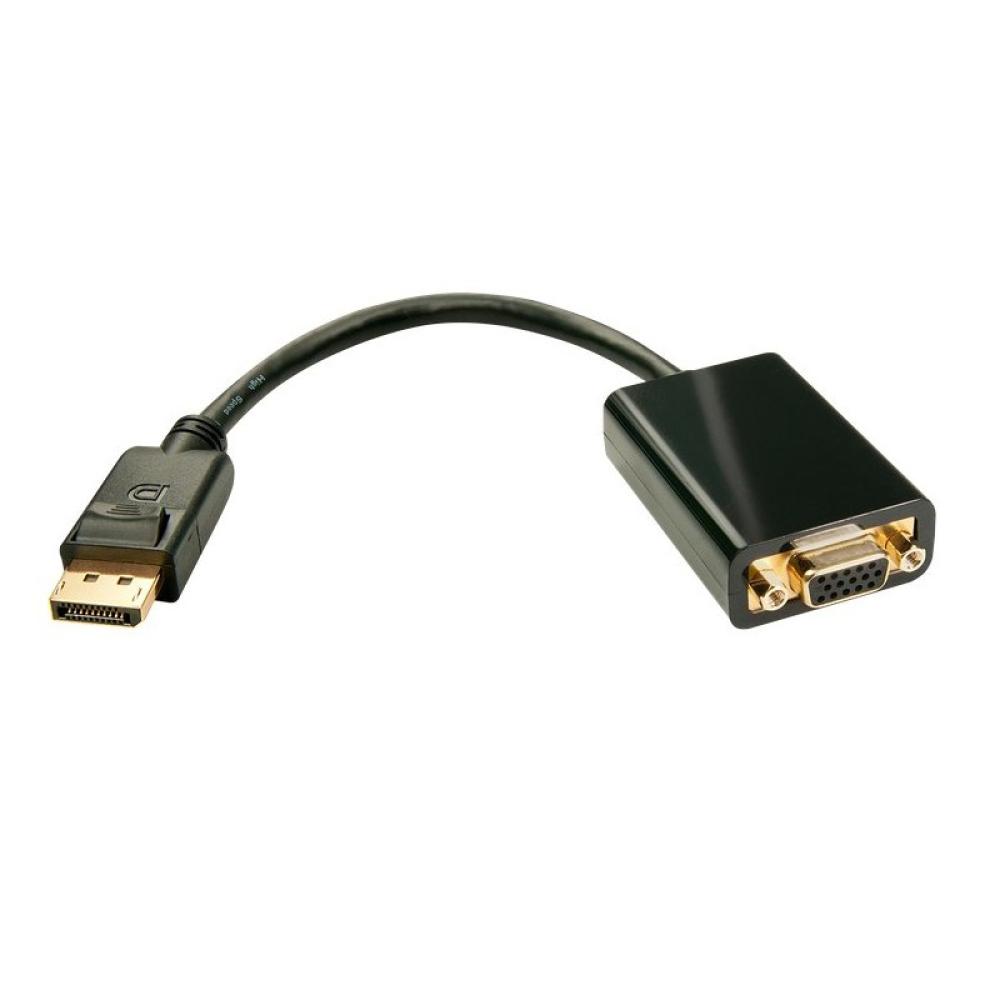 Lindy - 41006 adaptador de cable de vídeo 0,15 m VGA (D-Sub) DisplayPort Negro