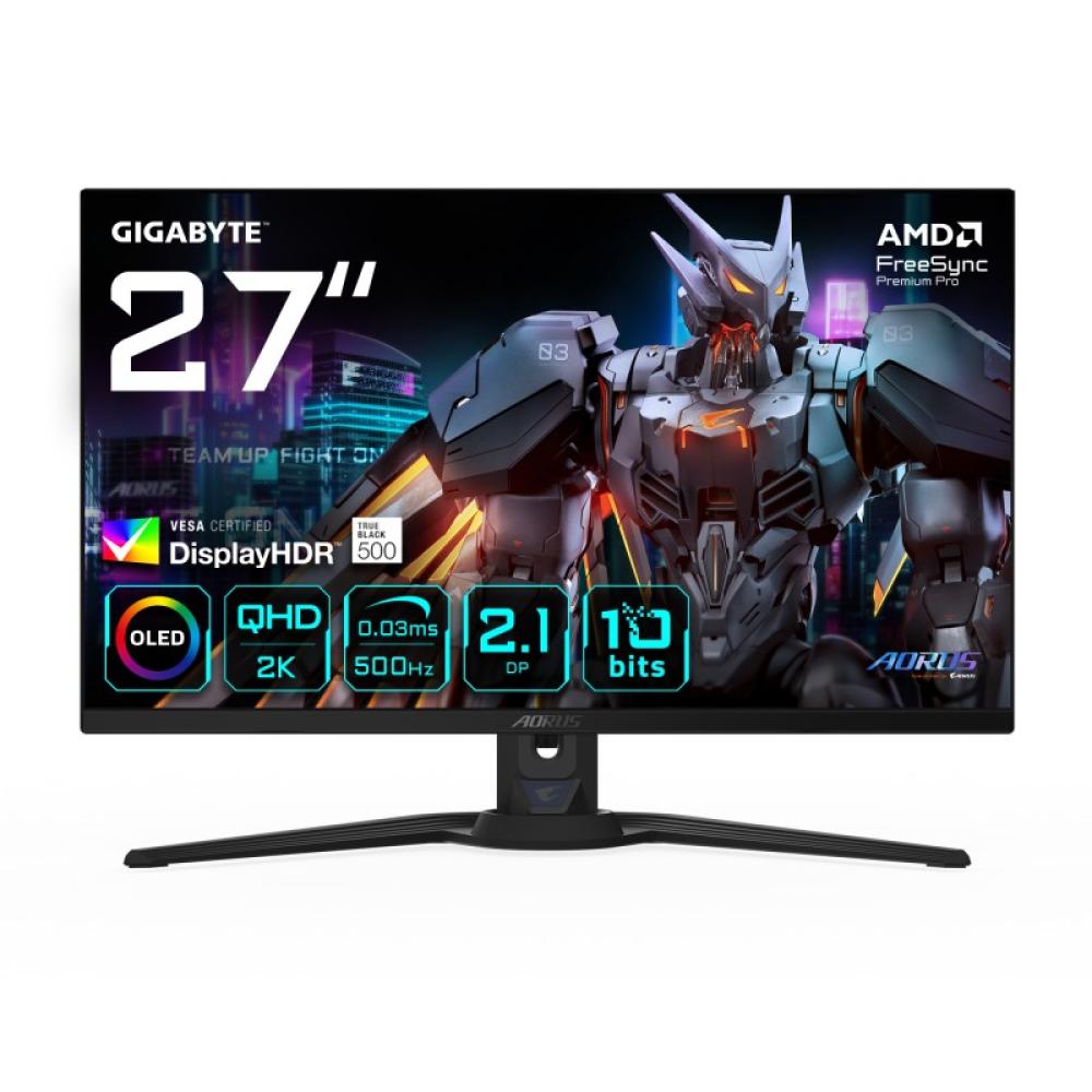 GIGABYTE - AORUS FO27Q5P Monitor Gaming OLED QHD – 2560 x 1440, 500Hz, 0,03ms, KVM, 300 cd/m², FreeSync Premium Pro, DisplayHDR