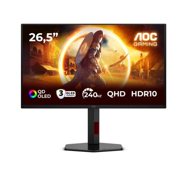 AOC - G4 Q27G4ZDR pantalla para PC 67,3 cm (26.5") 2560 x 1440 Pixeles Quad HD QD-OLED Negro, Rojo
