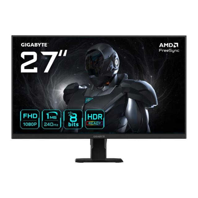 GIGABYTE - GS27F2 27" Monitor de Juego FHD - 1920 x 1080, 240Hz, 1ms, 300 cd/m², FreeSync, HDR Ready, HDMI 2.0, Displayport 1.4