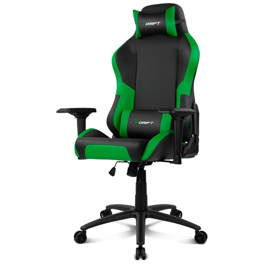 DRIFT - DR250 Silla para videojuegos de PC Asiento acolchado tapizado Negro, Verde