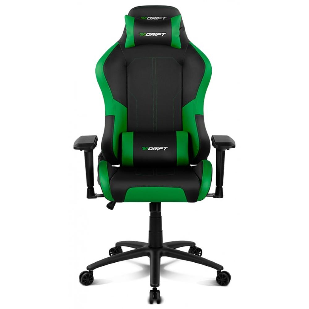DRIFT - DR250 Silla para videojuegos de PC Asiento acolchado tapizado Negro, Verde