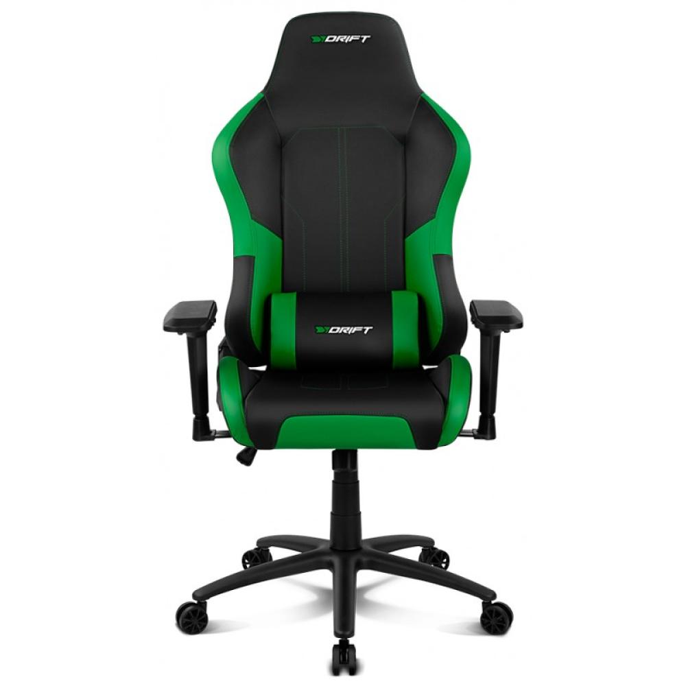 DRIFT - DR250 Silla para videojuegos de PC Asiento acolchado tapizado Negro, Verde