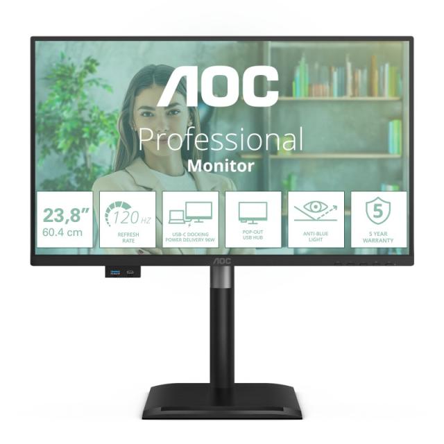 AOC - 24P4CV pantalla para PC 60,5 cm (23.8") 1920 x 1080 Pixeles Full HD LED Negro