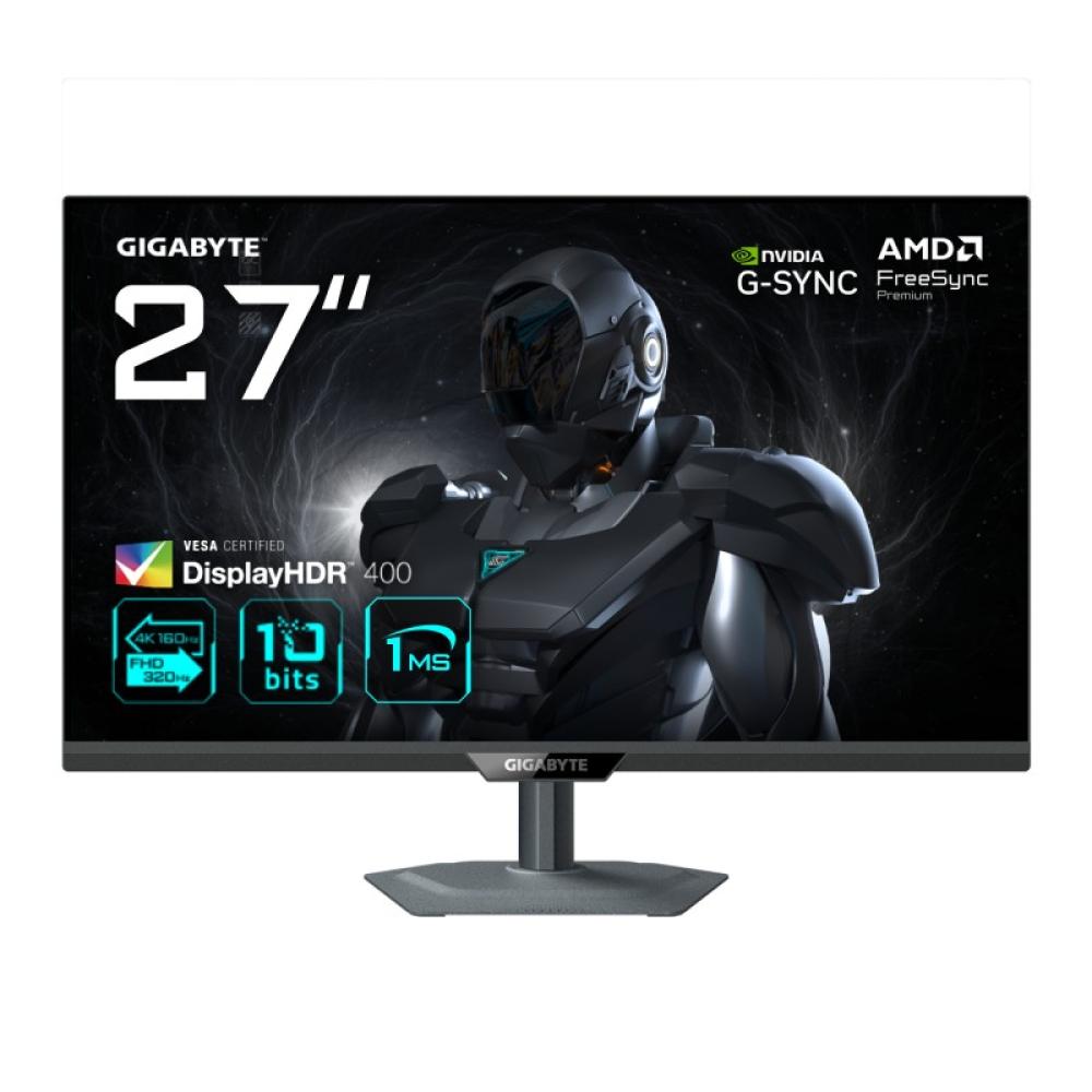 GIGABYTE - G27U Monitor de juego 27” 4K UHD - Modo dual (4K 160Hz o FHD 320Hz), 3840 x 2160, 1ms, 350 cd/m², FreeSync Premium, D