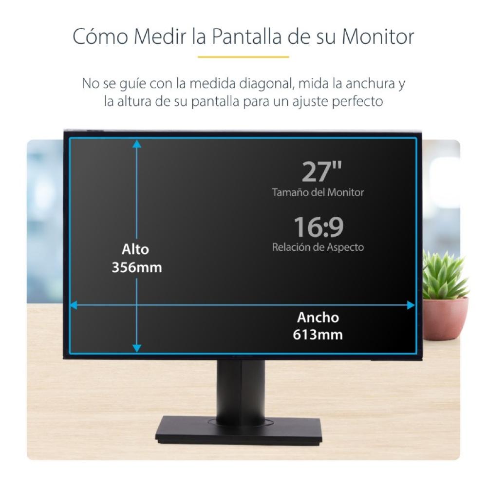 StarTech.com - Filtro de Privacidad 16:9 para Monitor de 27" - Colgante - Protector Acrílico de Pantalla - Ángulo de Visión de +