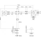 Neomounts - NM-D135DSILVER Brazo de monitor 10-27"