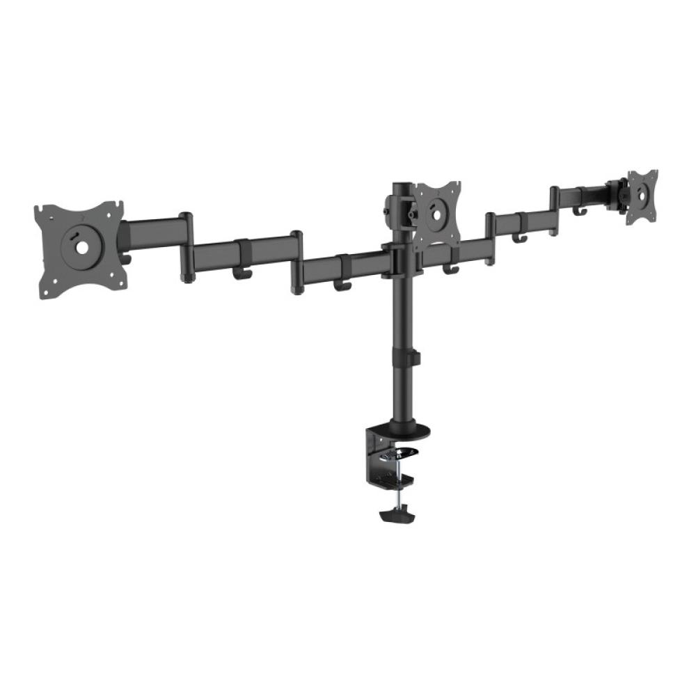 Equip - Soporte articulado de sobremesa para triple monitor de 13"-27
