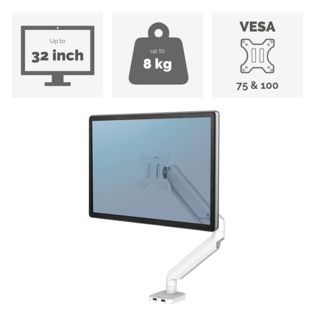 Fellowes - Platinum Series 8056201 soporte para monitor 101,6 cm (40") Escritorio Blanco
