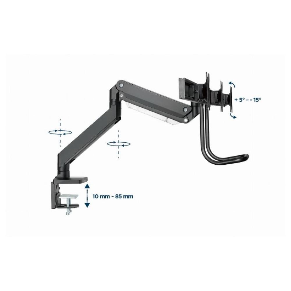 Gembird - MA-DA3-03 soporte para monitor 68,6 cm (27") Escritorio Negro