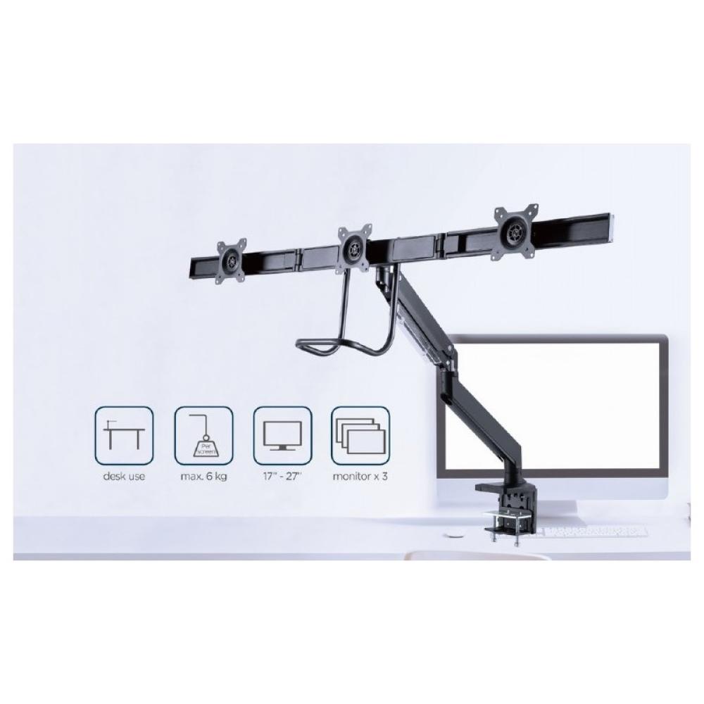 Gembird - MA-DA3-03 soporte para monitor 68,6 cm (27") Escritorio Negro