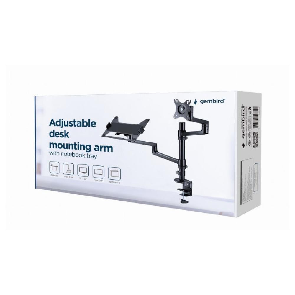 Gembird - MA-DA-04 soporte para monitor 81,3 cm (32") Escritorio Negro