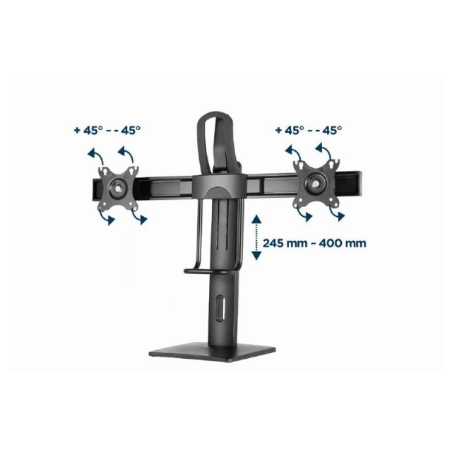 Gembird - MS-D2-01 soporte para monitor 68,6 cm (27") Escritorio Negro