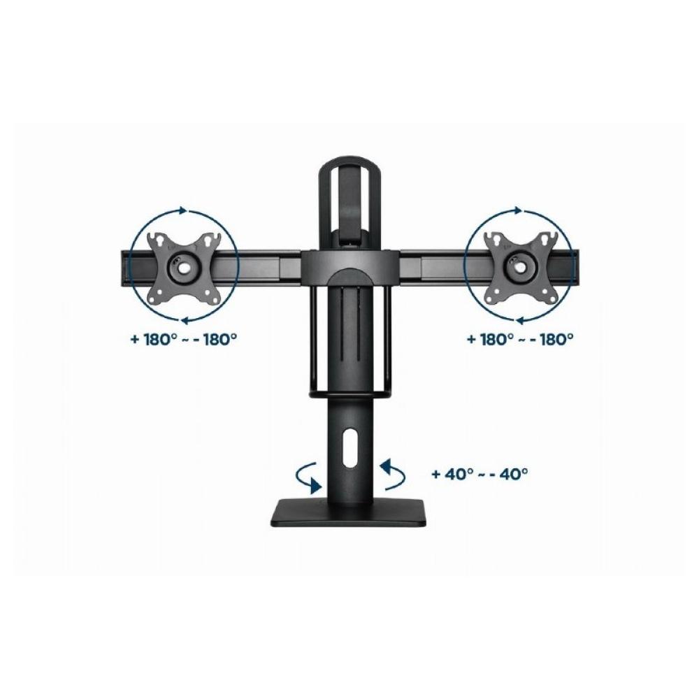 Gembird - MS-D2-01 soporte para monitor 68,6 cm (27") Escritorio Negro