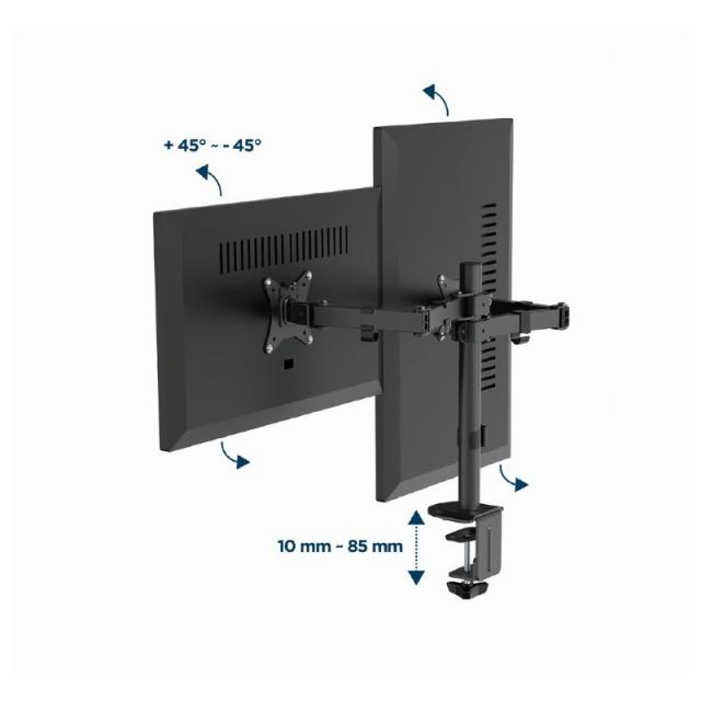 Gembird - MA-D2-03 soporte para monitor 81,3 cm (32") Escritorio Negro