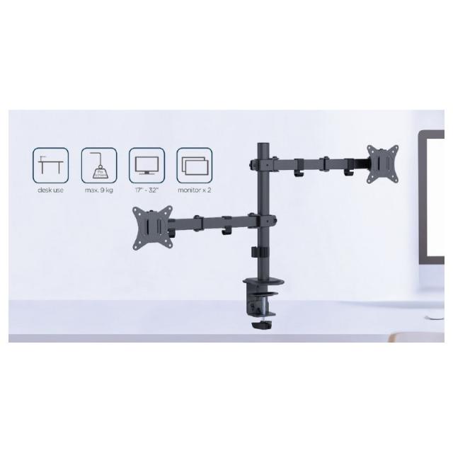 Gembird - MA-D2-03 soporte para monitor 81,3 cm (32") Escritorio Negro