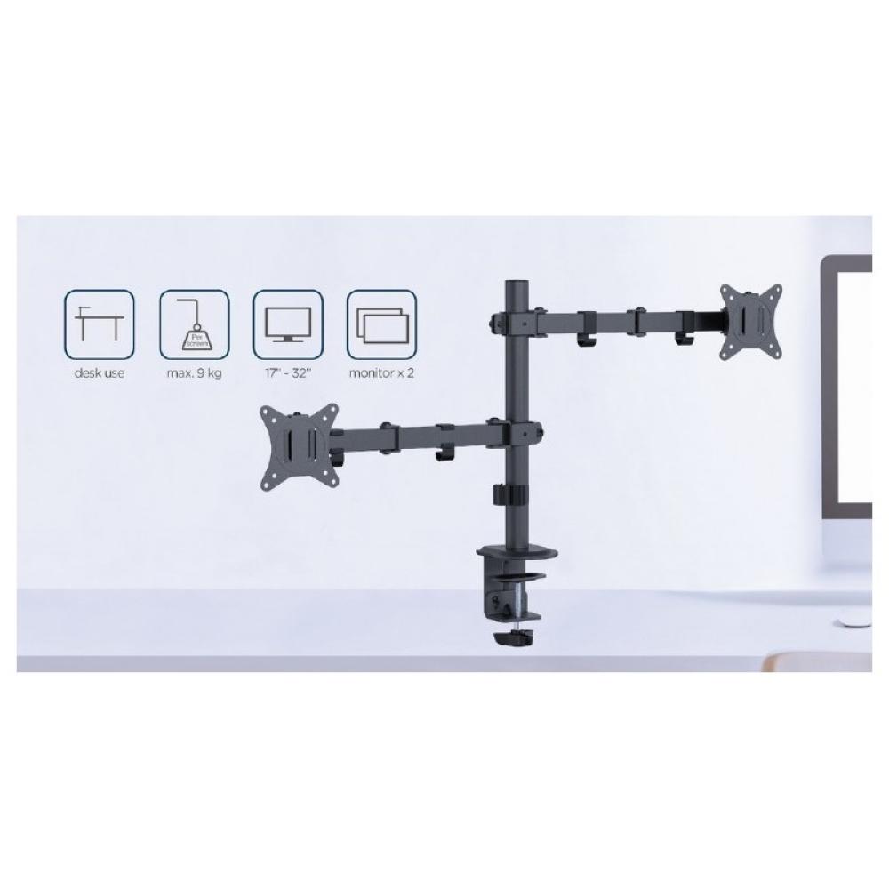 Gembird - MA-D2-03 soporte para monitor 81,3 cm (32") Escritorio Negro