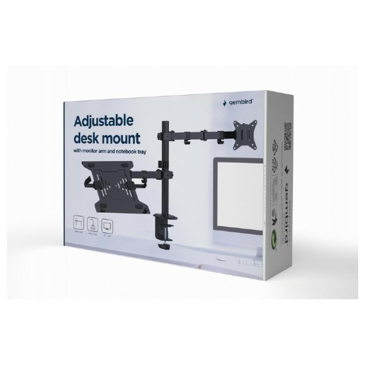 Gembird - MA-DA-03 soporte para monitor 81,3 cm (32") Escritorio Negro