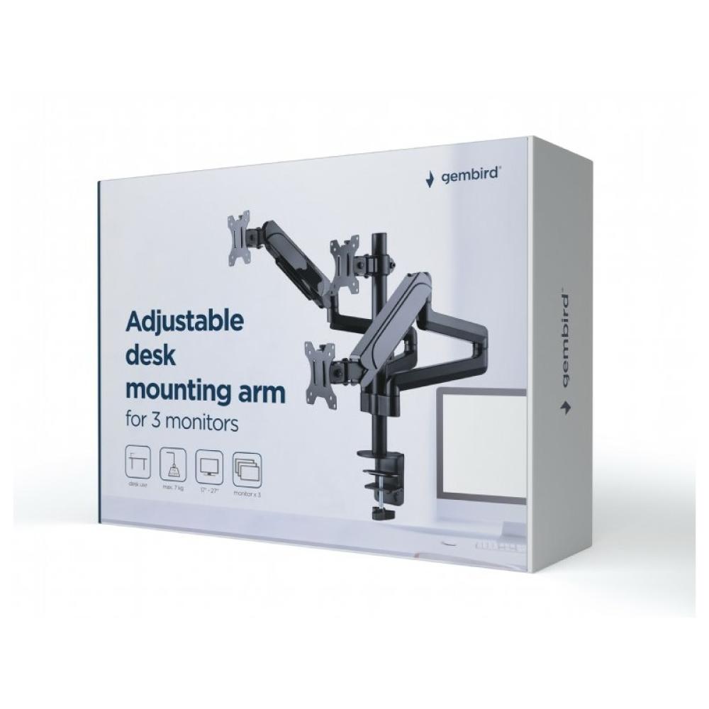 Gembird - MA-DA3-01 soporte para monitor 68,6 cm (27") Escritorio Negro