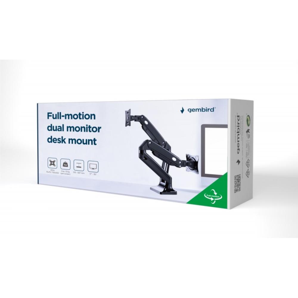 Gembird - MA-DA2-03 soporte para monitor 88,9 cm (35") Escritorio Negro