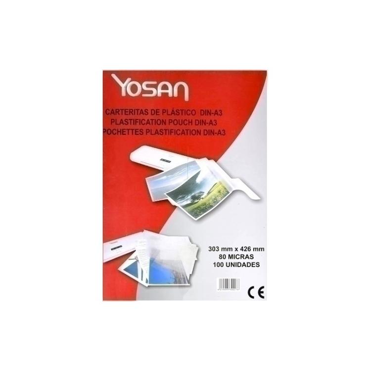 Yosan - YOSAN FUNDAS PLASTIFICAR 2X80 MICRAS BRILLO A3 -CAJA 100U-