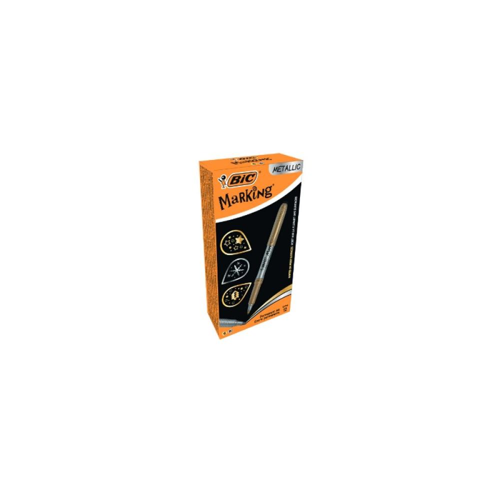 BIC - 950466 marcador 12 pieza(s) Oro, Plata