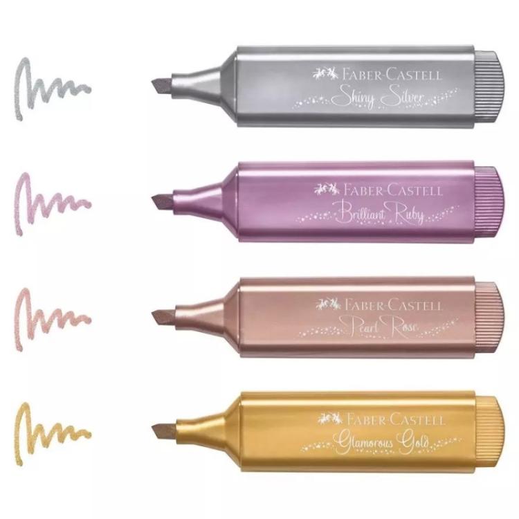 Faber-Castell - TL 46 marcador 4 pieza(s) Oro, Rosa, Rosa, Plata