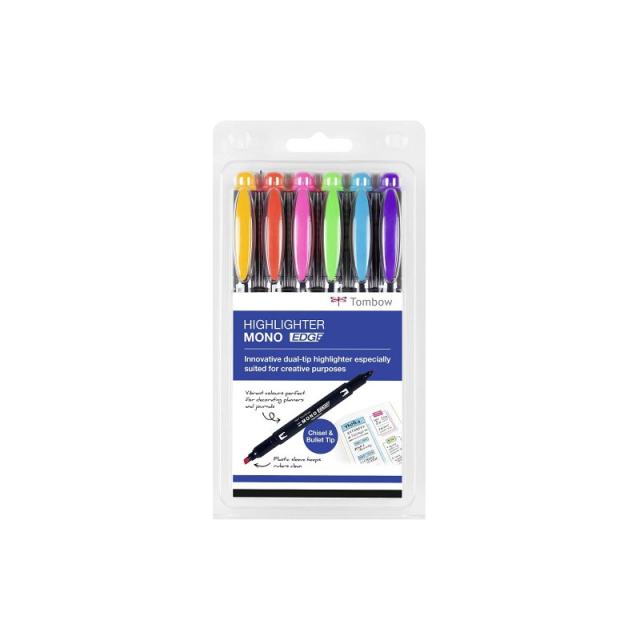 Tombow - MONO edge marcador 6 pieza(s) Punta redonda/fina Multicolor