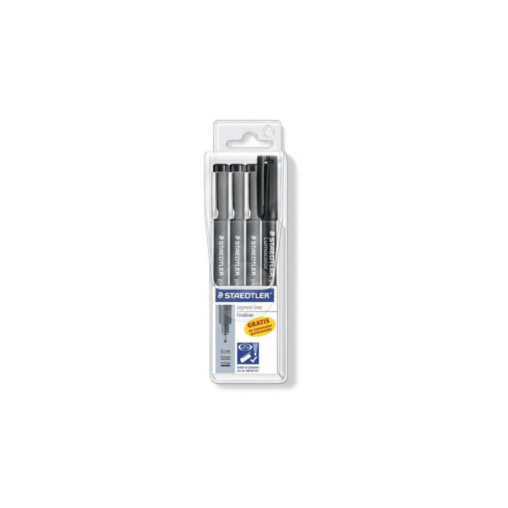 Staedtler - 308 S1WP3 marcador 3 pieza(s) Negro, Gris