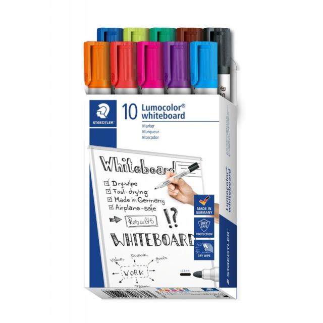 Staedtler - Lumocolor 351 B10 marcador 10 pieza(s) Punta redonda Negro, Azul, Marrón, Verde, Azul claro, Verde claro, Naranja, R
