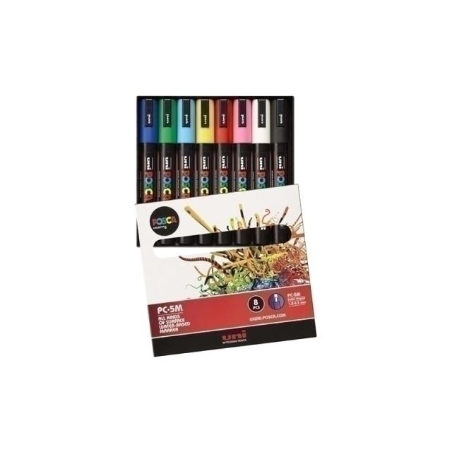 POSCA - ROTUL.UNI-POSCA PC-5M BOLSA 8
