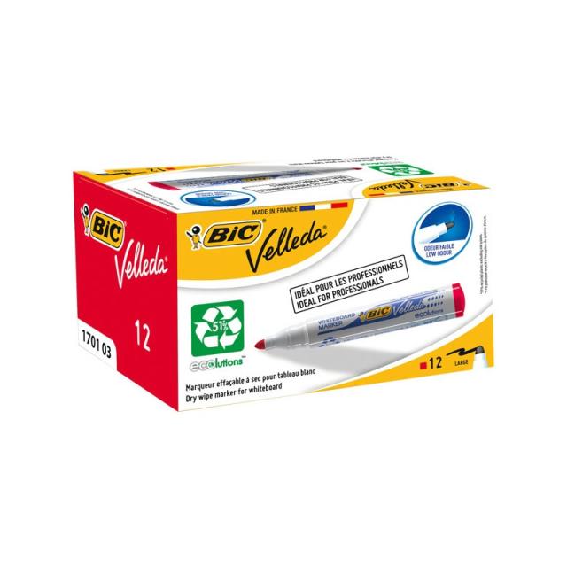 BIC - Whiteboard Velleda ECOlutions 1701 marcador 12 pieza(s) Rojo