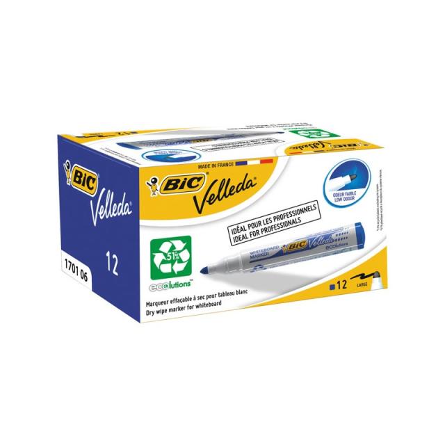 BIC - Whiteboard Velleda ECOlutions 1701 marcador 12 pieza(s) Azul