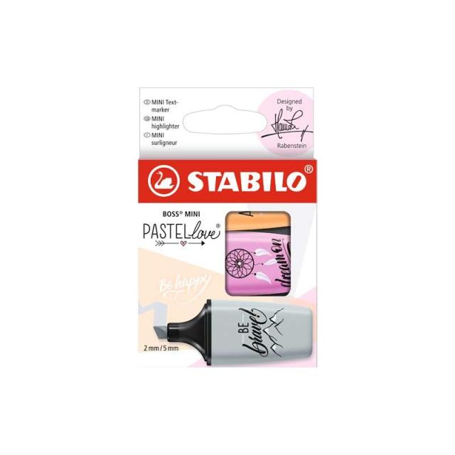 STABILO - BOSS MINI Pastellove Edition 2.0 marcador 3 pieza(s) Fucsia, Gris, Naranja