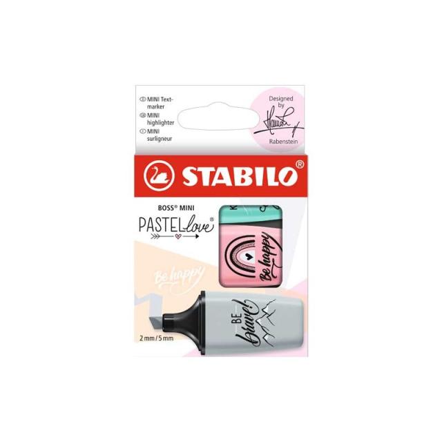 STABILO - BOSS MINI Pastellove Edition 2.0 marcador 3 pieza(s) Gris, Rosa, Turquesa