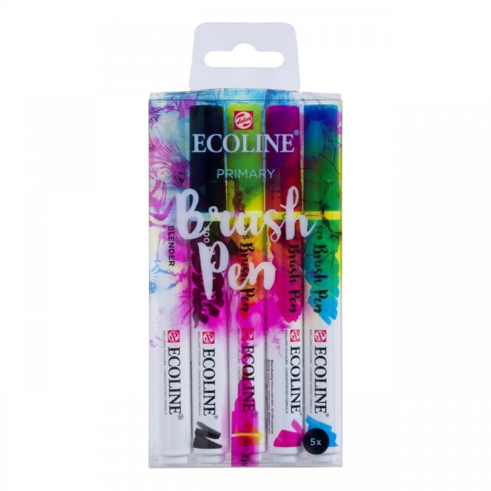 Talens - Ecoline marcador 5 pieza(s) Negro, Azul, Magenta, Amarillo